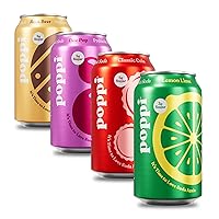 POPPI Sparkling Prebiotic Soda, Beverages w/Apple Cider Vinegar, Seltzer Water & Fruit Juice, Classics Variety Pack, 12oz (12 Pack) (Packaging May Vary)