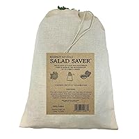 Regency Wraps Salad Saver, Reusable Drawstring Produce Bag for Storing Lettuce, Veggies and Fruit in the Refrigerator to keep fresh longer, 100% Cotton Kitchen Essential, 10 x 17 
