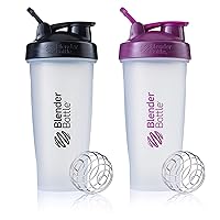 Classic Shaker Bottle Perfect for Protein Shakes and Pre Workout, Colors May Vary, 28 Ounce (Pack of 2)