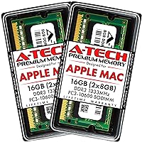 A-Tech 16GB (2x8GB) RAM for Apple MacBook Pro (Early/Late 2011), iMac (Mid 2010 27 inch 4-Core, Mid 2011 21.5/27 inch), Mac Mini (Mid 2011) | DDR3 1333MHz PC3-10600 204-Pin SODIMM Memory Upgrade Kit