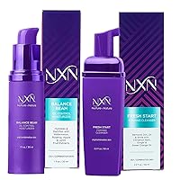 NXN Oily Skin Starter Kit, Including Non-Greasy Everyday Moisturizer and Pore Clearing Foaming Face wash, Great for Teens and Adults