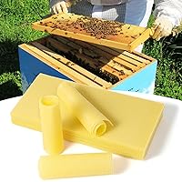 60-Pack Beeswax Sheets, 16-1/3 inch x 7-2/3 inch,Beehive Wax Foundation, Beeswax Foundation Sheets, Beeswax Sheets for Candle Making Bulk