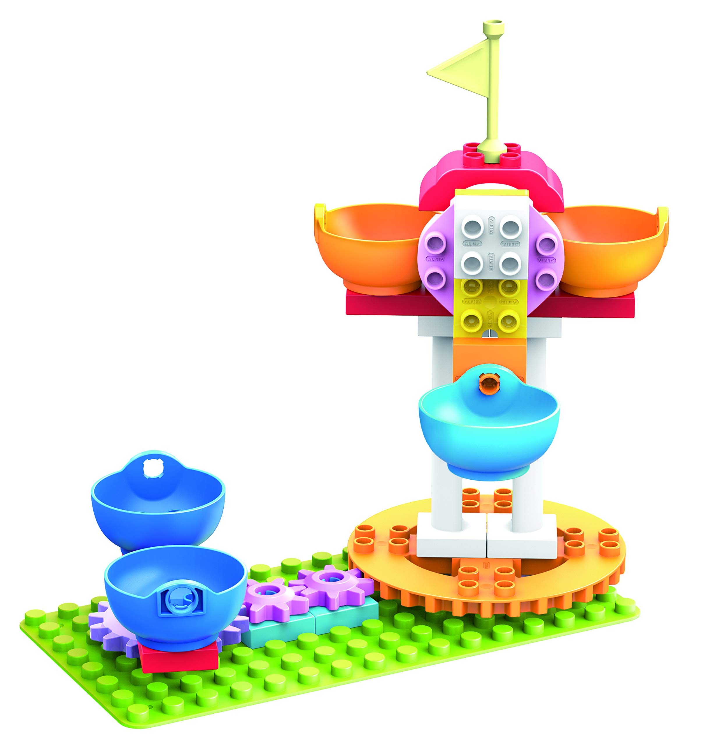 Super Wings - Medium Blocks Play Set - Gear Building Bucket - Building Blocks for 3 4 5 Year Old Boys and Girls - Birthday Gift for Kids - Educational Stem Building Kit - Airplane Stickers Included