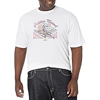 Marvel Big & Tall Retro Captain Checkers Logo Men's Tops Short Sleeve Tee Shirt
