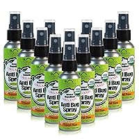 US Organic Mosquito Repellent Anti Bug Outdoor Pump Sprays, USDA Certification, Cruelty Free, Proven Results by Lab Testing, Deet-Free (2 oz - Super Value 12 Pack)
