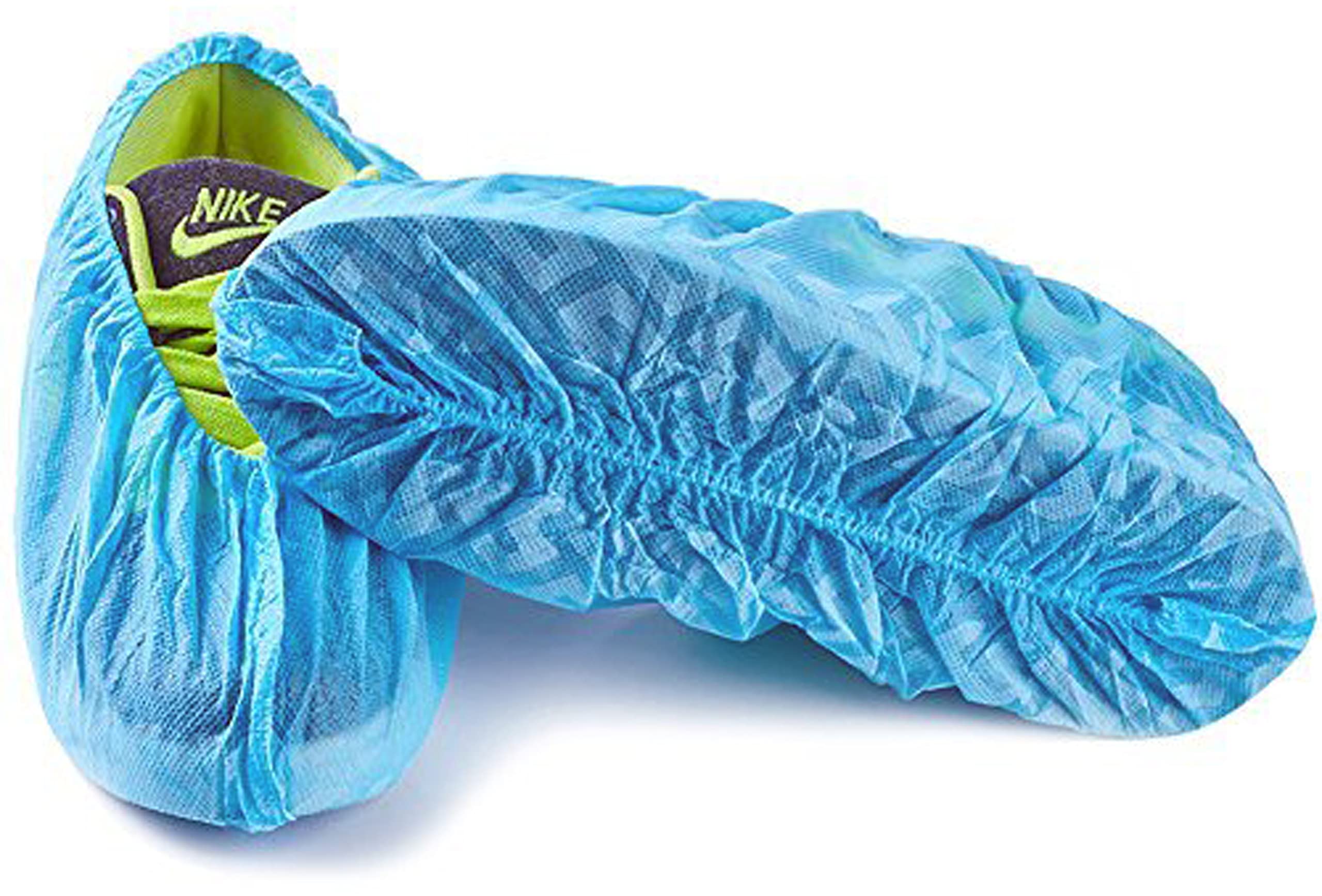 G & F Products - 13033 Premium 100 Pack (50 Pairs ) Disposable Boot & Shoe Covers Slip - Resistant fits up to size 11 US Men and 13 US Women, Blue, Large
