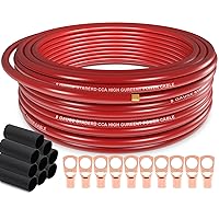 8 Gauge Wire (50FT) Copper Clad Aluminum CCA - Primary Automotive Wire,Car Amplifier Power & Ground Cable, Battery Cable,Car Audio Speaker,Solar, Auto, RV Trailer Amp Wiring kit