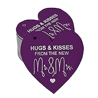 50 Pack Real Silver Foil Paper Tag Hugs & Kisses from The Wedding Favor Hang Tag