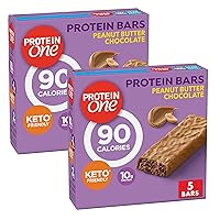 Peanut Butter Chocolate Protein One 90 Calorie Bars, Keto Friendly, 5 per box (2 Boxes) Simplycomplete Bundle For Kids Snack, Value Pack Snacking at Home Gym Hiking School Office or with Friends Family