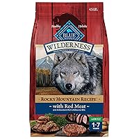 Blue Buffalo Wilderness Rocky Mountain Recipe High-Protein Adult Dry Dog Food, Made in the USA with Natural Ingredients Plus Wholesome Grains, Red Meat, 4.5-lb. Bag