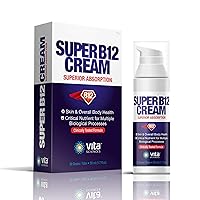 Vita Sciences Super B12 Cream with Bioactive Vitamin B-12 Methylcobalamin. Boosts Energy, Mood, Concentration, Focus & Metabolism. Soothes Eczema, Psoriasis. Anti-Aging Skin Cream with Improved Uptake