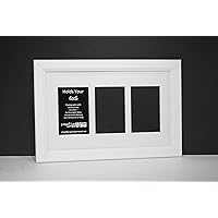 3 Opening 4x6 Picture Frame with 10x16 White Mat Collage Including Full Strength Glass, Alphabet Photography