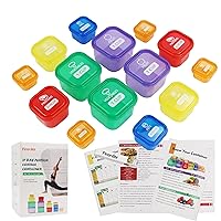21 Day Portion Control Container Kit (14-Piece) with Complete Guide, BPA Free Food Portion Container Set for Meal Prep, 21 Day Lose Weight System (HN-PC)