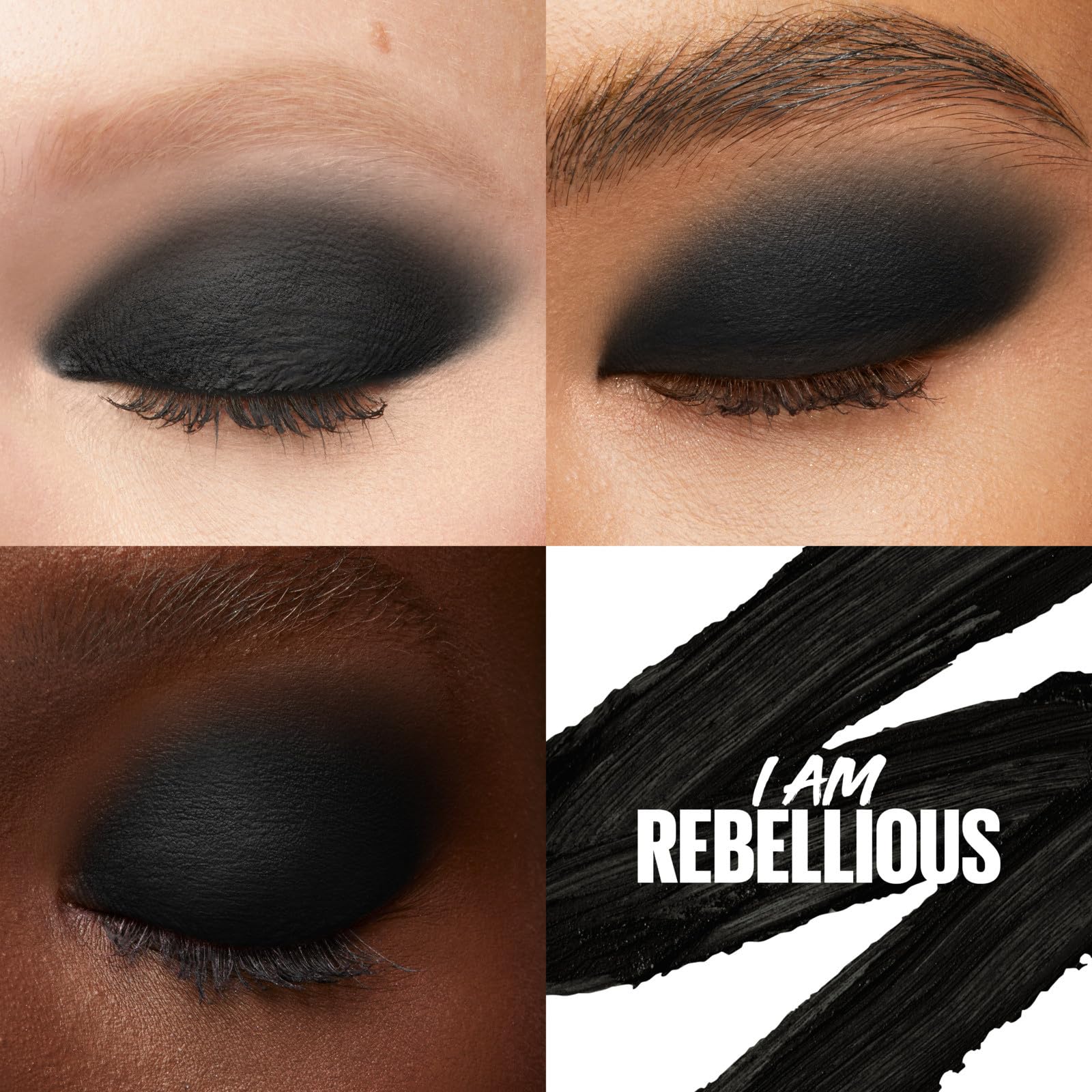 MAYBELLINE Color Tattoo Longwear Multi-Use Eye Shadow Stix, All-In-One Eye Makeup for Up to 24HR Wear, I am Rebellious (Matte Black), 1 Count