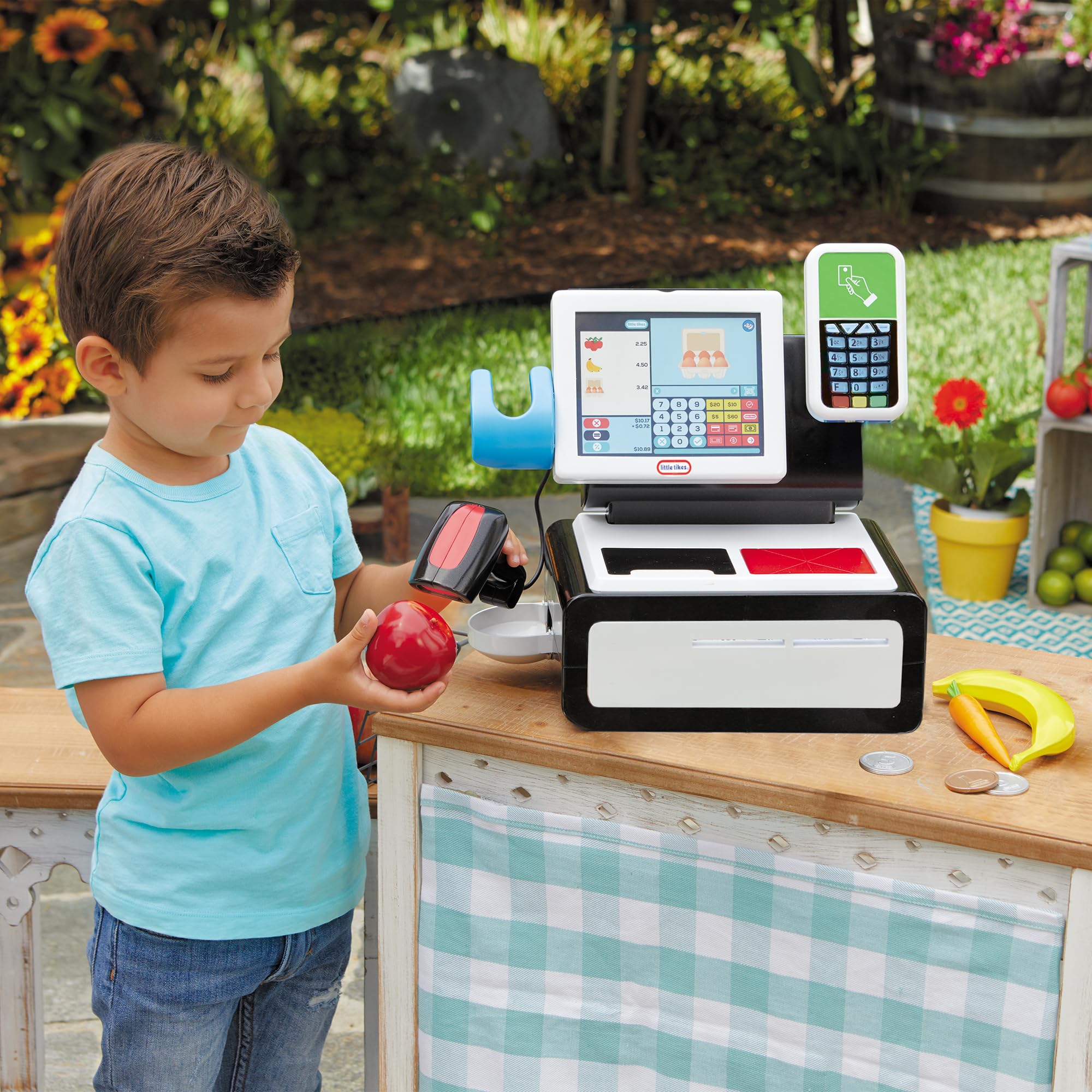 Little Tikes First Self-Checkout Stand Realistic Cash Register Pretend Play Toy for Kids