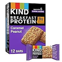 KIND Breakfast Protein Bars, Caramel Peanut, Healthy Snacks, Gluten Free, 6 Count