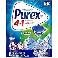 Purex 4-in-1 laundry detergent pacs, mountain breeze, 58 Count