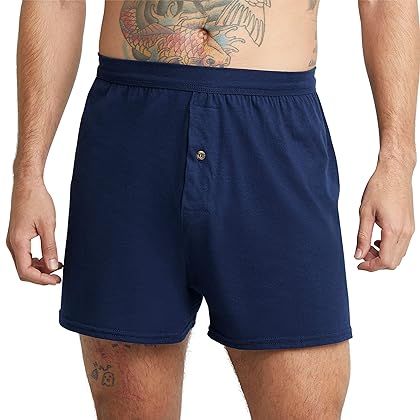 Hanes Men's ComfortSoft Underwear Boxers, Soft Knit Moisture-Wicking Jersey Boxers, Multipack (Colors May Vary)