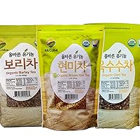 McCabe Organic Roasted Grain Tea Trio - A Premium Blend of Corn Tea, Barley Tea & Brown Rice Tea - Non-GMO, USDA & CCOF Certified