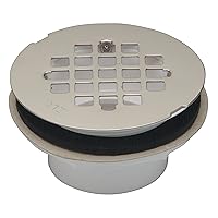 Zurn FD2270-PV2 PVC Solvent Weld Shower Stall Drain with Stainless Steel Strainer, 2