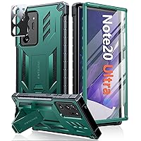 FNTCASE for Samsung Galaxy Note-20-Ultra Case: Military Grade Drop Proof Protection Phone Cover with Kickstand | Heavy Duty Shockproof Matte Textured Note20 Ultra 4G 5G Cases - 6.9 Inches Green