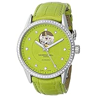 Raymond Weil Women's 2750-SLS-64081 Freelancer Analog Display Swiss Automatic Green Watch
