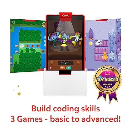 Osmo-Coding Starter Kit for Fire Tablet-3 Educational Learning Games Ages 5-10+-Learn to Code,Coding Basics & Coding Puzzles-STEM Toy Gifts,Boy & Girl(Osmo Fire Tablet Base Included-Amazon Exclusive)