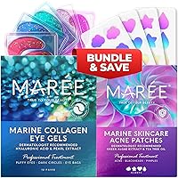 Eye Gels & Acne Patches with Natural Algae Extracts - Anti-Aging Eye Masks that Reduce Dark Circles - Hydrocolloid Acne Treatment that Reduce Zits, Pimples, Blemishes - Dermatologist Reviewed