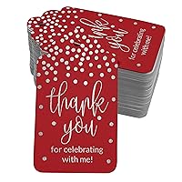 Real Silver Foil Thankyou for Celebrating with Me Birthday Tags Favor Hang Paper Tags 50 Pack