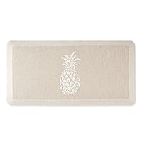 Martha Stewart Aloha Modern Pineapple Anti-Fatigue Air-Infused Kitchen Mat, Beige, 19.6