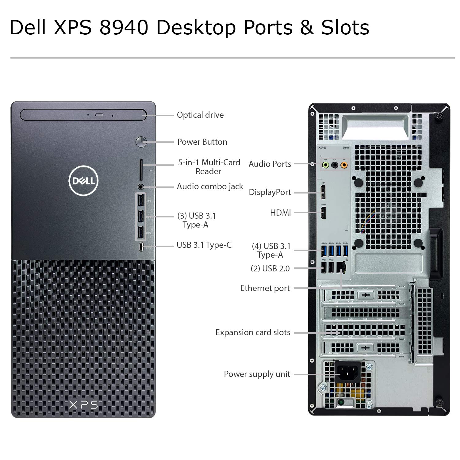 2021 Latest Dell XPS 8940 Desktop - 11th Gen Intel Core i9-11900K up to 5.3 GHz CPU, 16GB RAM, 8TB SSD + 4TB HDD, Intel UHD Graphics 750, Killer Wi-Fi 6, 500W PSU, DVD-RW, Windows 10 (Renewed)