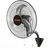 VEVOR 18 inch Wall Mount Fan Oscillating, 3-speed High Velocity Max. 4000 CFM Industrial Wall Fan for Indoor, Commercial, Residential, Warehouse, Greenhouse, Workshop, Basement, Black, ETL Listed