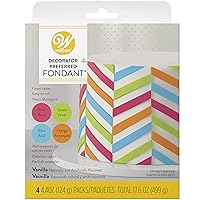 Wilton Decorator Preferred Neon Fondant - Add Colored Details to Your Cakes and Treats with These 4-Pack Fondant Icing, 4.4 oz. Each