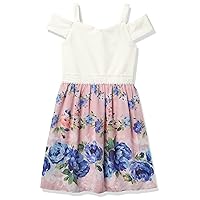 Speechless Girls' Off The Shoulder Party Dress, Ivory/Floral, 12