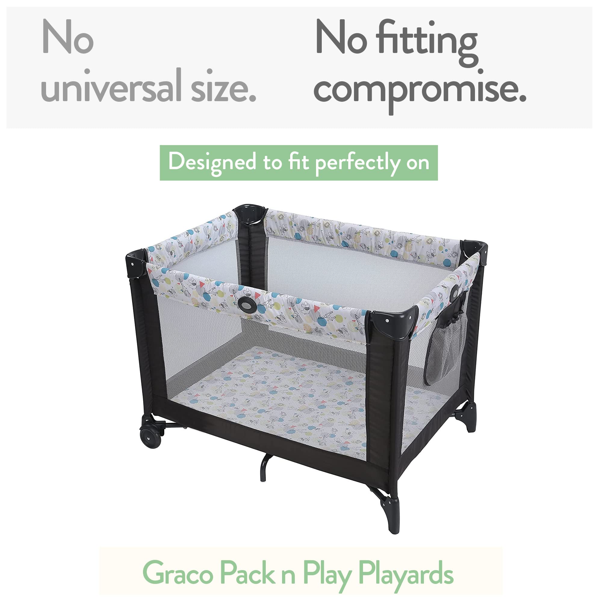 Pack and Play Sheets Fitted – Compatible with Graco Pack n Play Playard Crib and Other 27 x 39 Inch Playpen Mattress – Snuggly Soft 100% Jersey Cotton – Dusty Blue + Navy – 2 Pack