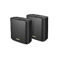 ZenWiFi XT9 AX7800 Tri-Band WiFi6 Mesh WiFiSystem (2Pack), 802.11ax, up to 5700 sq ft & 6+ Rooms, AiMesh, Lifetime Free Internet Security, Parental Controls, 2.5G WAN Port, UNII 4, Charcoal