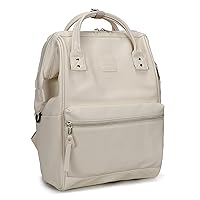 Kah&Kee Leather Backpack Diaper Bag Laptop Travel Doctor Teacher Bag For Women Man (Ivory II)