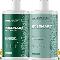 Biotin Rosemary Shampoo and Conditioner Set - Vegan Sulfate Free Biotin Shampoo and Conditioner Set Hair Growth Complex with Volumizing Rosemary Essential Oil for Fine Weak & Dull Hair