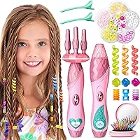 Geyiie Hair Salon Toys for Kids, DIY Makeup Kit for Girl with Beads for Hair Braids, Princess Toys Hair Styling Tools for Girls, Vanity Set for Toddler Party Favor Gifts, Pretend Play Toys