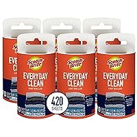 Scotch-Brite Everyday Clean Lint Roller Refills, 6 Roller Refills, 420 Sheets, White