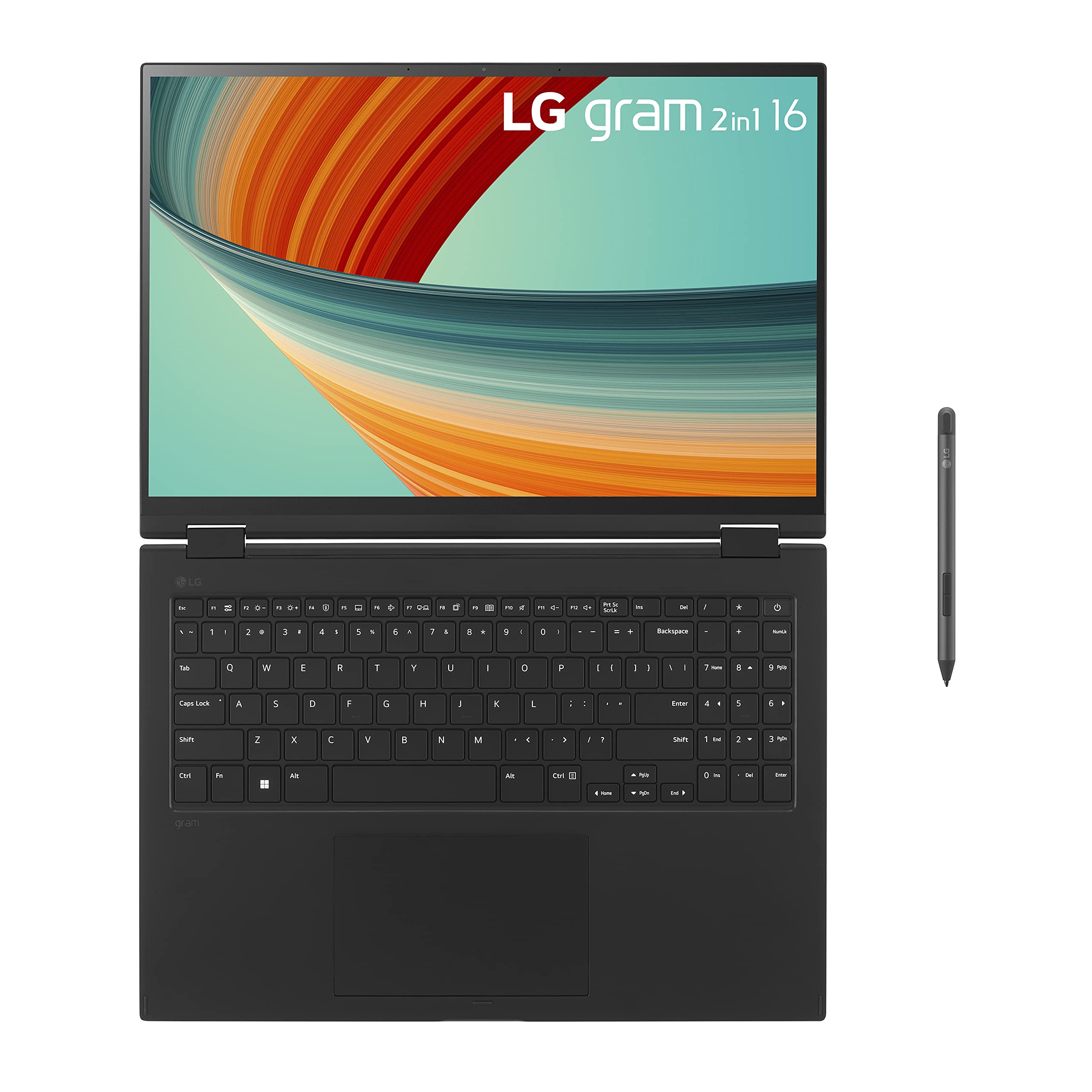 LG gram 16” 2in1 Lightweight Laptop, Intel 13th Gen Core i7 Evo Platform, Windows 11 Home, 16GB RAM, 512GB SSD, Black