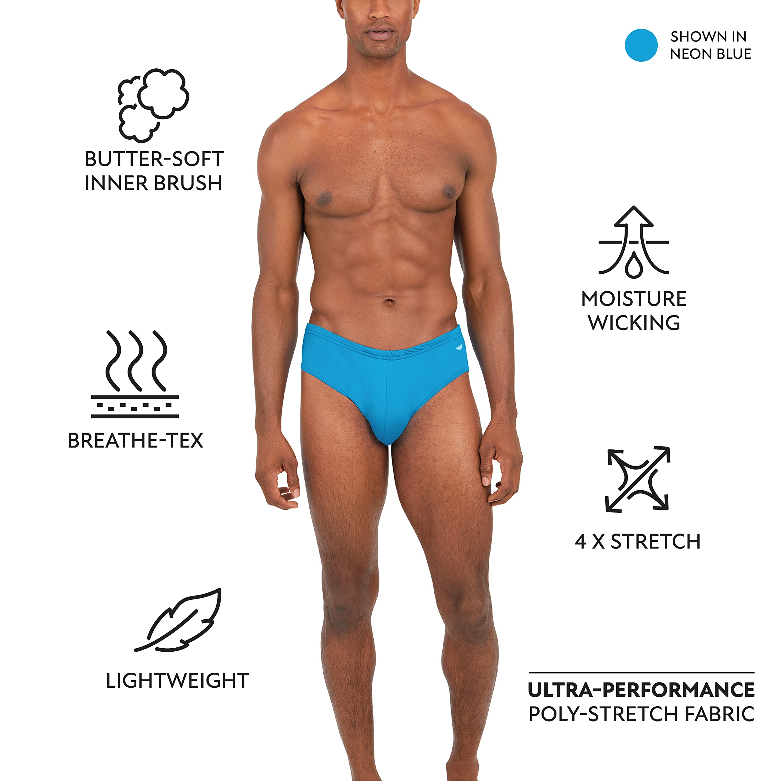 Buy AMERICAN HEAVEN Men's 6 Pack Sport Bikini Briefs, Performance Stretch  Seamless Bikini Underwear
