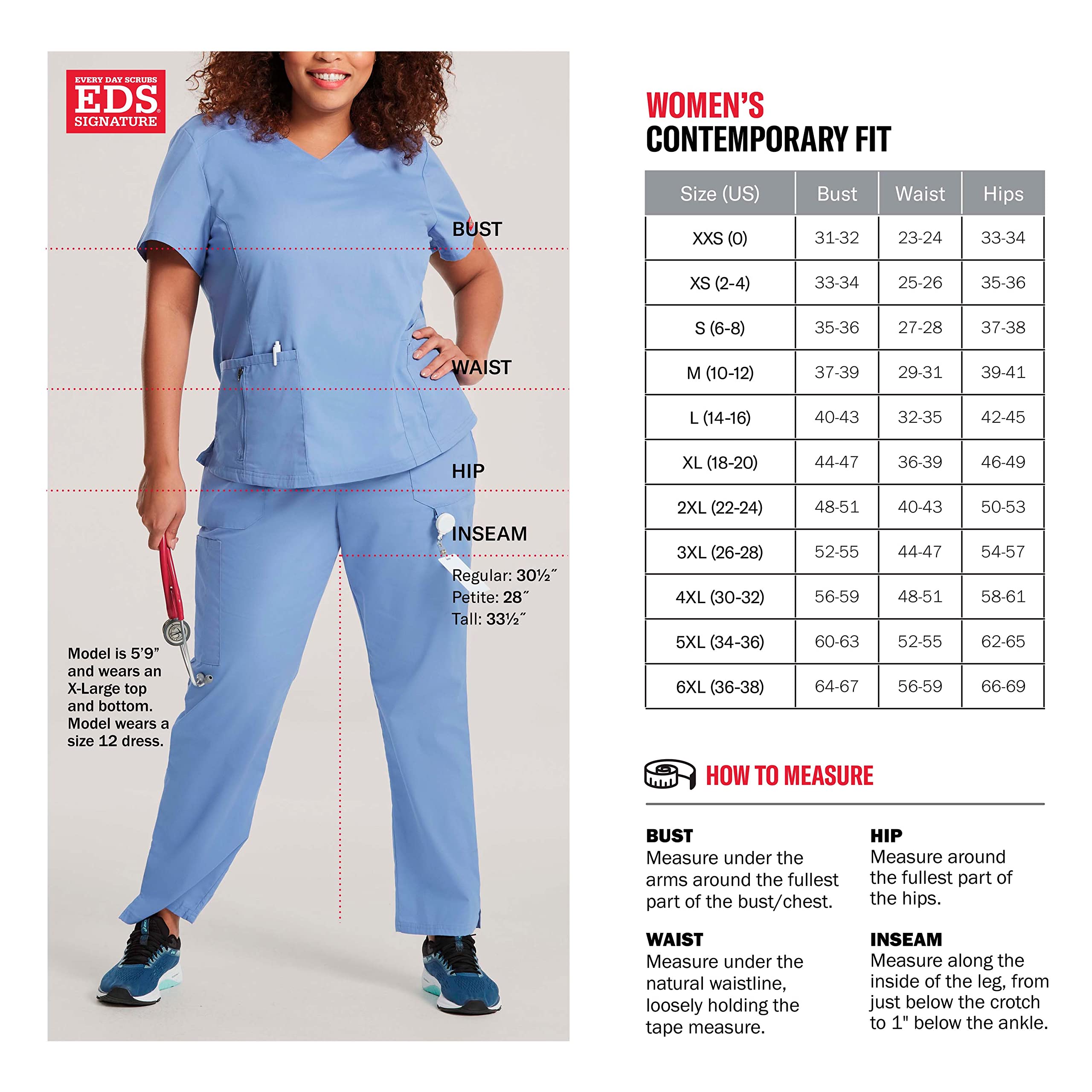 Dickies EDS Signature Scrubs for Women, Contemporary Fit V-Neck Womens Tops in Soft Brushed Poplin 85906