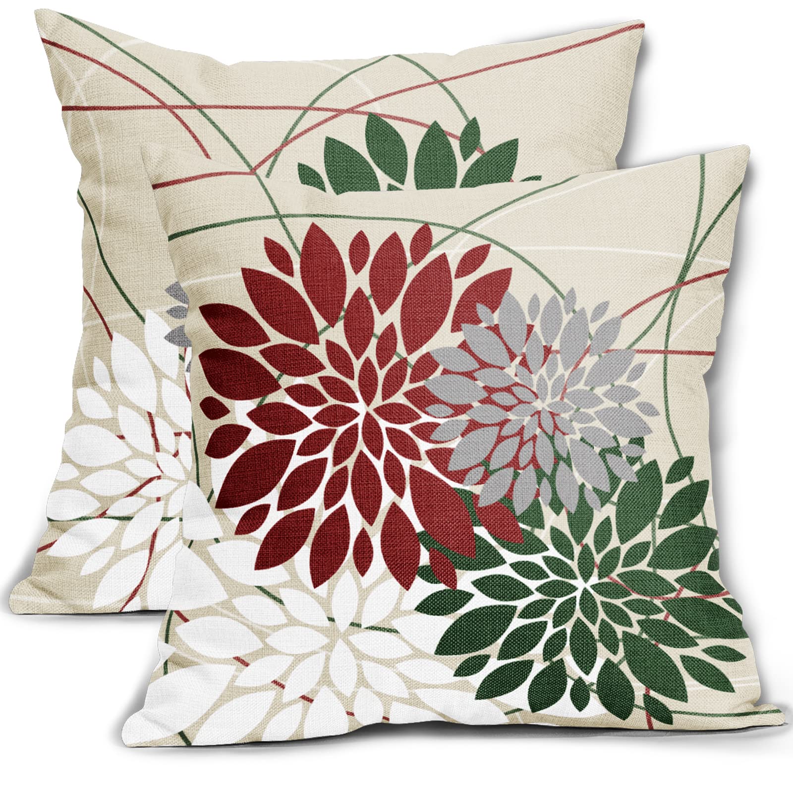 Mua Red and Green Christmas Pillow Covers 18x18 Inch Winter ...