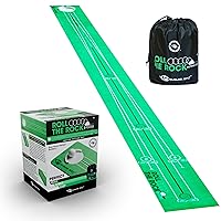 EyeLine Golf Roll The Rock Putting Mat Have Fun Perfecting Stroke Alignment Speed Control Visualization Consistency Rolls Out Flat and Smooth