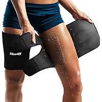 LODAY Neoprene Thigh Brace Support Hamstring Compression Sleeve Adjustable Upper Leg Wraps for Women and Men(a pair)