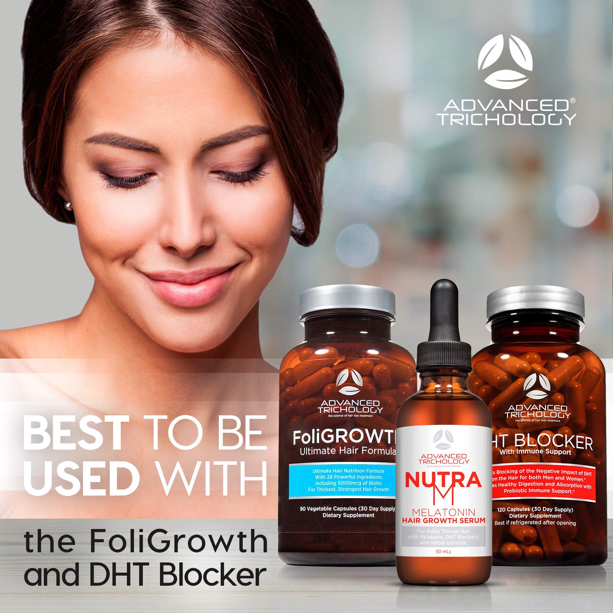NutraM™ Hair Growth Serum - Dermatologist Tested, Approved* by American Hair Loss Association | Scalp DHT Blocker for Thinning Hair Men and Women, Backed by 20 Years of Hair Regrowth Clinic Experience