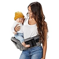 Tushbaby - Safety-Certified Hip Seat Baby Carrier - Mom’s Choice Award Winner, Seen on Shark Tank, Ergonomic Carrier & Extenders for Newborns & Toddlers (Carrier, Grey)
