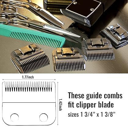 Professional Hair Clipper Combs Guides, Hair Clipper Guards 1.25” 1.5” 1.75” 2” 2.25” 2.5” 2.75” 3”, Mega NO.24 NO.22 NO.20 NO.18 NO.16 NO.14 NO.12 NO.10 fits for Most Wahl Clippers (Blue)