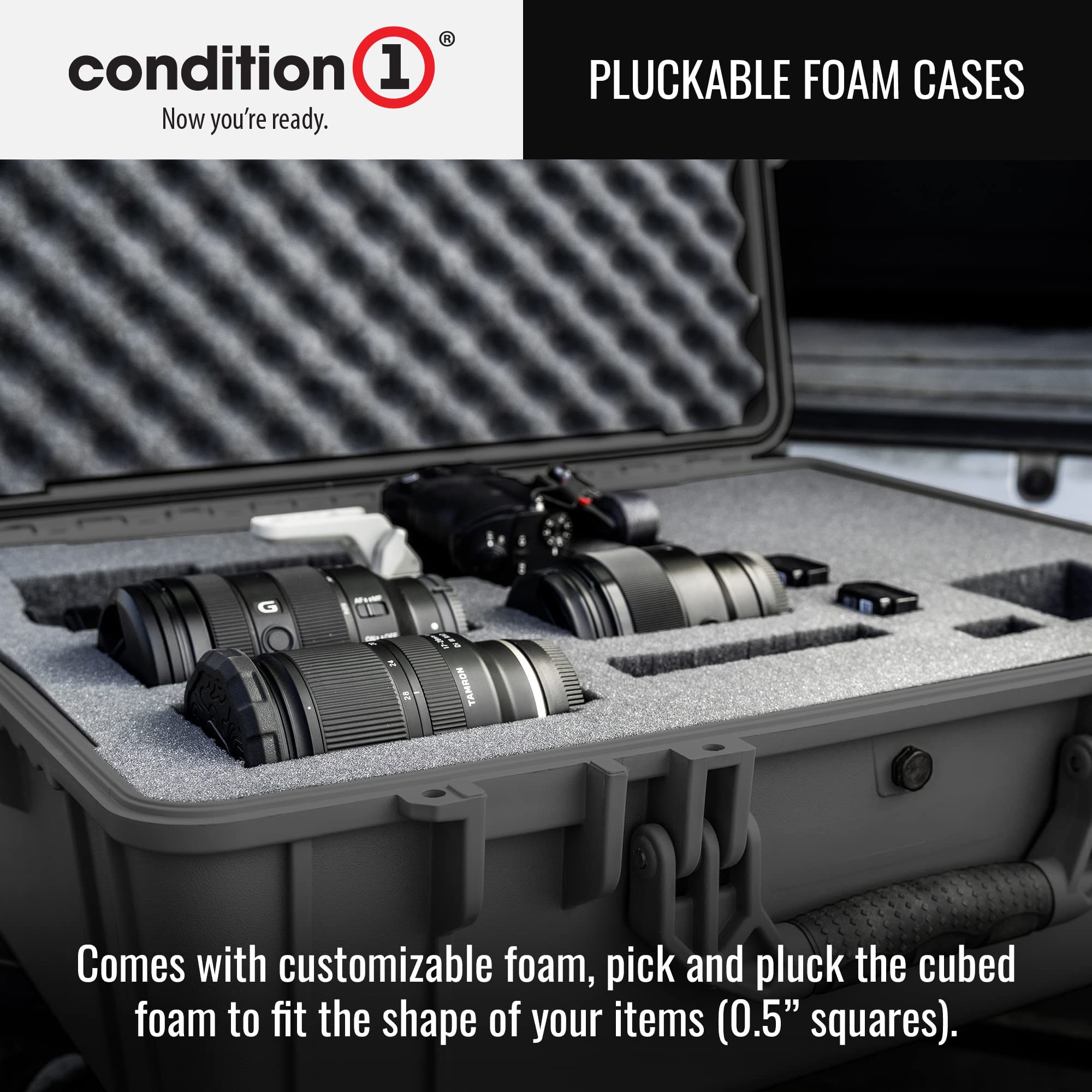 Condition 1 Large Waterproof Hard Travel Case Heavy-Duty Protective Portable Storage Box, Camera, Tool, Hunting, Military Tactical Watertight Cases, 25